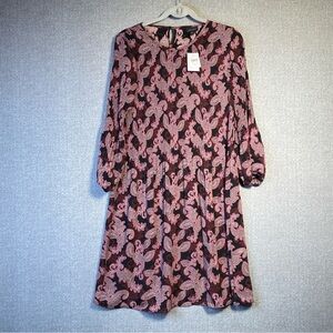 NEW J. Jill Wearever Collection Sunburst Pleated Midi Dress Women’s Medium